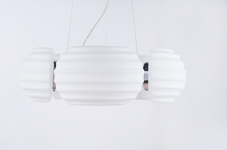 Lustra rotunda alba design modern Rostam 60x60 cm, 5 becuri, sticla/metal, AZ 0115 - Azzardo [1]