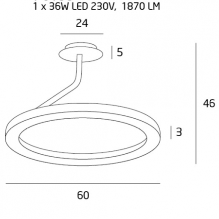 Lustra rotunda alba iluminare LED Levana Ø 60 cm, metal/acril, P0153 - Maxlight [2]