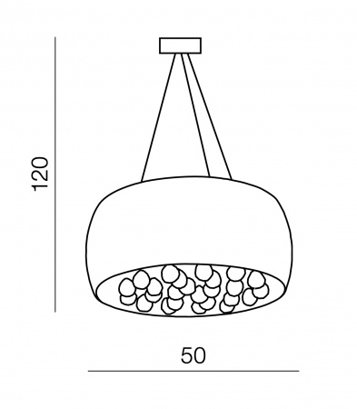 Lustra rotunda alba lucioasa Rumya Ø 40/50 cm cu cristale, design modern, sticla opal, AZ 0701 - Azzardo [6]
