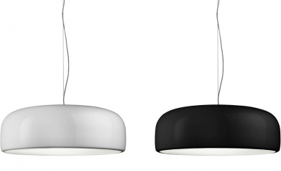 Lustra rotunda alba/neagra 60 cm ∅ Guido cu finisaj lucios, aluminiu, D6612-L.B - King [1]