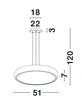 Lustra rotunda alba/neagra LED Anat 51 cm, design modern, 8100988 - Novaluce [4]
