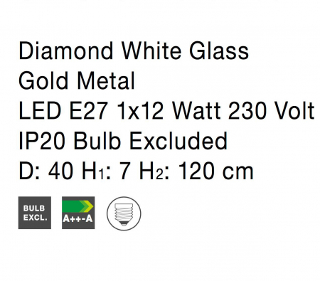Lustra rotunda alba tip pendul Malo Ø 30/40 cm, din sticla, inaltime reglabila, 9181300 - Novaluce [11]