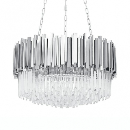 Lustre - Lustra rotunda argintie crom design lux Imperio cu cristale 60x60x40 cm, DW-D5688S.SILVER - King