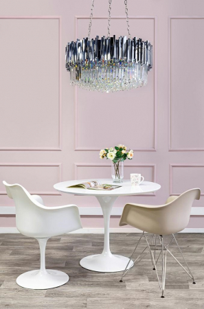 Lustra rotunda argintie crom design lux Imperio cu cristale 80x80x40 cm, DW-D5688M.SILVER - King [5]
