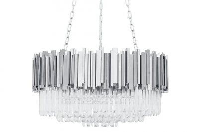 Lustra rotunda argintie crom design lux Imperio cu cristale 80x80x40 cm, DW-D5688M.SILVER - King [1]