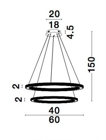 Lustra rotunda aurie cu cristale Baruch Ø60 cm, doua piese design modern, iluminare LED dimabila, 9011139 - Novaluce [5]