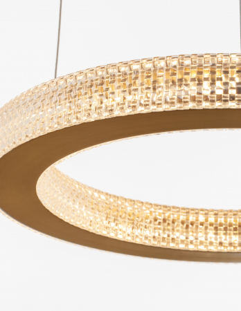 Lustra rotunda aurie cu cristale Suresh 40/60/80 cm, LED dimabil, design lux, 9285410 - Novaluce [1]