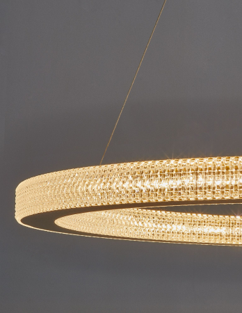 Lustra rotunda aurie cu cristale Suresh 40/60/80 cm, LED dimabil, design lux, 9285410 - Novaluce [16]
