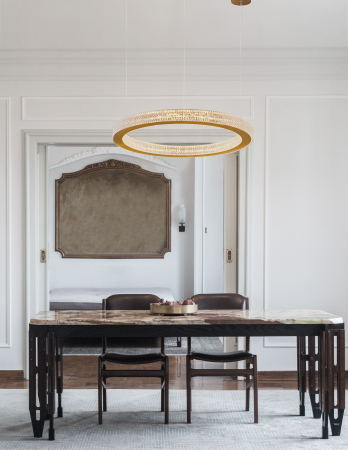 Lustra rotunda aurie cu cristale Suresh 40/60/80 cm, LED dimabil, design lux, 9285410 - Novaluce [2]