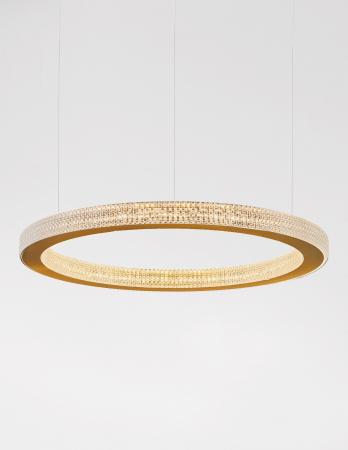 Lustra rotunda aurie cu cristale Suresh 40/60/80 cm, LED dimabil, design lux, 9285410 - Novaluce [8]