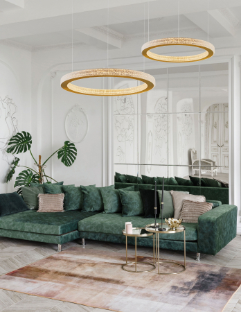 Lustra rotunda aurie cu cristale Suresh 40/60/80 cm, LED dimabil, design lux, 9285410 - Novaluce [11]