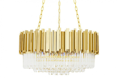 Lustra rotunda aurie design lux Imperio cu cristale 80x80x40 cm, DW-D5688M.GOLD - King [2]
