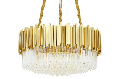 Lustra rotunda aurie design lux Imperio cu cristale 80x80x40 cm, DW-D5688M.GOLD - King [1]