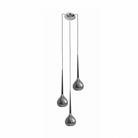 Lustra rotunda crom LIBRA cu 3 pendule, inaltime reglabila, metal/sticla, 003064-001771 - Zumaline [1]