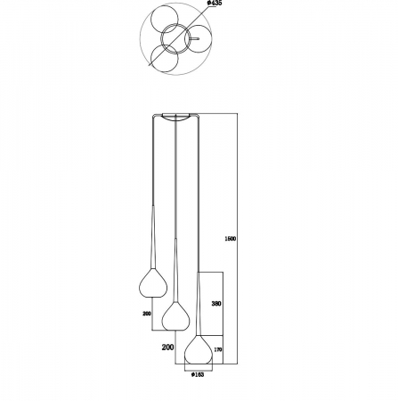 Lustra rotunda crom LIBRA cu 3 pendule, inaltime reglabila, metal/sticla, 003064-001771 - Zumaline [3]