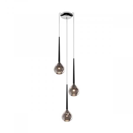 Promotii - Lustra rotunda crom LIBRA cu 3 pendule, inaltime reglabila, metal/sticla, 003064-001771 - Zumaline