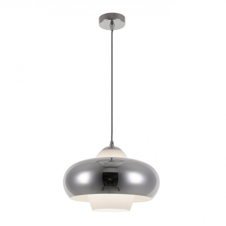 Lustre - Lustra rotunda crom/negru mat Vangel 32/43 cm stil industrial, metal, sticla, AZ 3167 - Azzardo