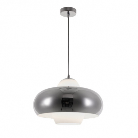 Lustre Living - Lustra rotunda crom/negru mat Vangel 32/43 cm stil industrial, metal, sticla, AZ 3166 - Azzardo