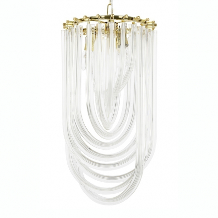 Lustra rotunda design lux Benoite 30x60 cm, argintiu crom/auriu, JD9607-L.GOLD - King [0]