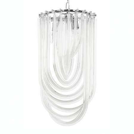 Lustre - Lustra rotunda design lux Benoite 30x60 cm, argintiu crom/auriu, JD9607-L.CHROM - King