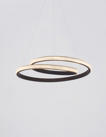 Lustra rotunda forma bucla auriu mat/negru Sikke 55 cm cu cristale acril, iluminare LED dimabila, 9818510 - Novaluce [9]