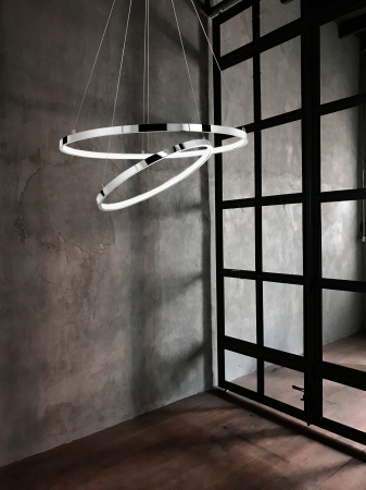 Lustra rotunda inele crom Gani Ø60 cm, iluminare LED dimabila, design modern lux, 17222003 D - Novaluce [3]