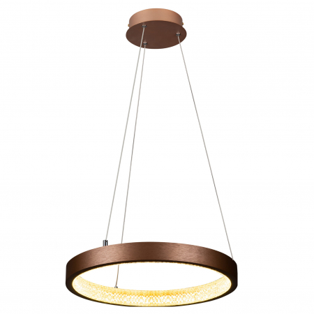 Lustre - Lustra rotunda maro cu iluminare LED Vijaia Ø 40 cm metal/sticla, inaltime reglabila, P0382 - Maxlight