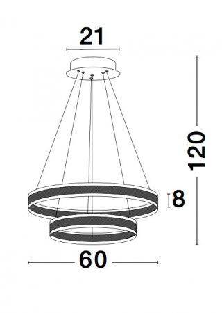 Lustra rotunda maro dimabila LED Mina Ø60 cm din doua piese, design modern, 88622102 D - Novaluce [2]