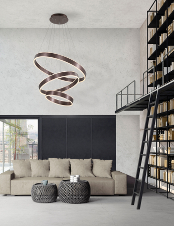 Lustra rotunda maro dimabila LED Mina Ø80 cm din trei piese, design modern, 88622103 D - Novaluce [4]