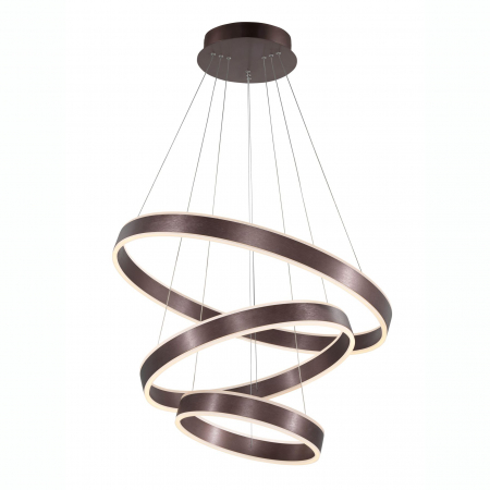 Promotii - Lustra rotunda maro dimabila LED Mina Ø80 cm din trei piese, design modern, 88622103 D - Novaluce