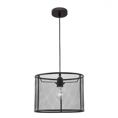 Lustre - Lustra rotunda neagra/alba Hulda abajur tip plasa metal, Ø 30 cm, 8809301 - Novaluce