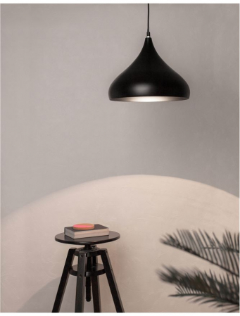 Lustra rotunda neagra/alba tip pendul Ella Ø 33/42 cm, din metal, inaltime reglabila, 8809001 - Novaluce [1]