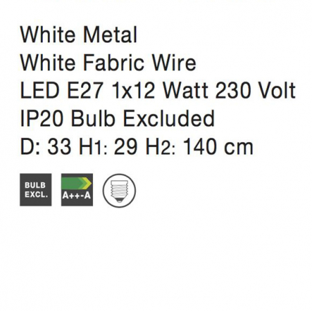 Lustra rotunda neagra/alba tip pendul Ella Ø 33/42 cm, din metal, inaltime reglabila, 8809001 - Novaluce [6]