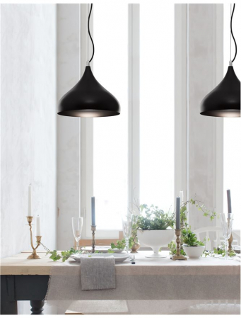 Lustra rotunda neagra/alba tip pendul Ella Ø 33/42 cm, din metal, inaltime reglabila, 8809001 - Novaluce [7]