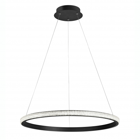 Lustre - Lustra rotunda neagra cu cristale acril Michai Ø60 cm LED dimabil, design lux, 9481091 - Novaluce