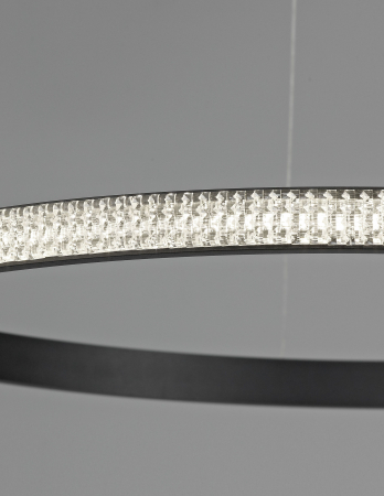Lustra rotunda neagra cu cristale acril Michai Ø60 cm LED dimabil, design lux, 9481091 - Novaluce [1]
