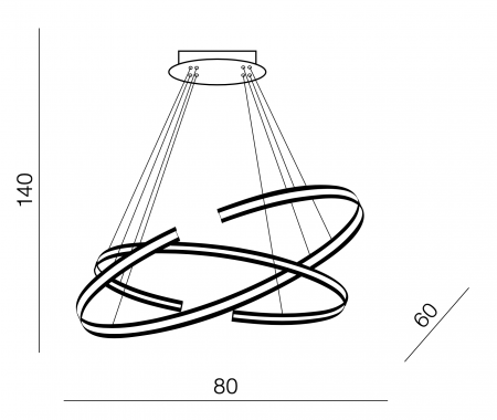 Lustra rotunda neagra iluminare LED Ronda, 80/120 cm, design modern, AZ 3355 - Azzardo [1]