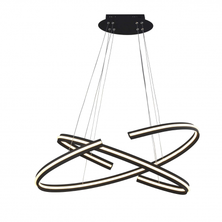 Lustre - Lustra rotunda neagra iluminare LED Ronda, 80/120 cm, design modern, AZ 3355 - Azzardo