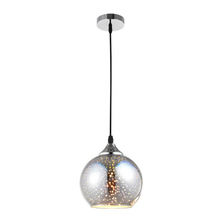 Promotii - Lustra rotunda sticla cromata Melti Ø 28 cm, inaltime reglabila, 9332901 - Novaluce
