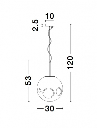 Lustra rotunda sticla cupru/sampanie/crom Ria Ø 30 cm, inaltime reglabila, 9988105 - Novaluce [5]