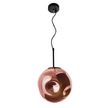 Lustre - Lustra rotunda sticla cupru/sampanie/crom Ria Ø 30 cm, inaltime reglabila, 9988105 - Novaluce