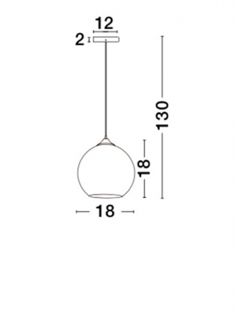 Lustra rotunda sticla cupru Dionis Ø 18 cm, inaltime reglabila, baza metal, 8142680 - Novaluce [1]
