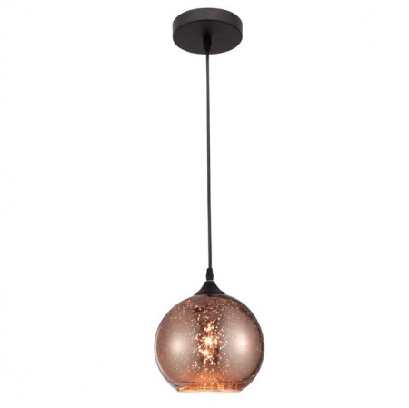 Lustre - Lustra rotunda sticla cupru Dionis Ø 18 cm, inaltime reglabila, baza metal, 8142680 - Novaluce