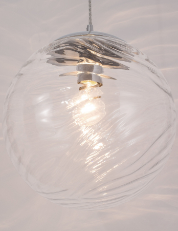 Lustra rotunda sticla transparenta/galbena Caden Ø30 cm, design retro, 9988300 - Novaluce [4]