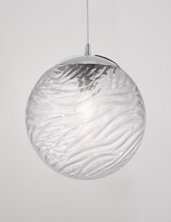 Lustra rotunda sticla transparenta/galbena Caden Ø30 cm, design retro, 9988300 - Novaluce [2]