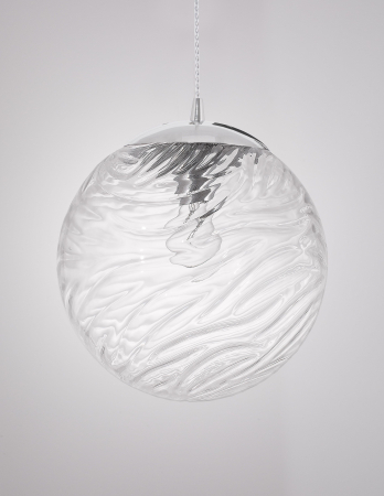 Lustra rotunda sticla transparenta/galbena Caden Ø30 cm, design retro, 9988300 - Novaluce [1]