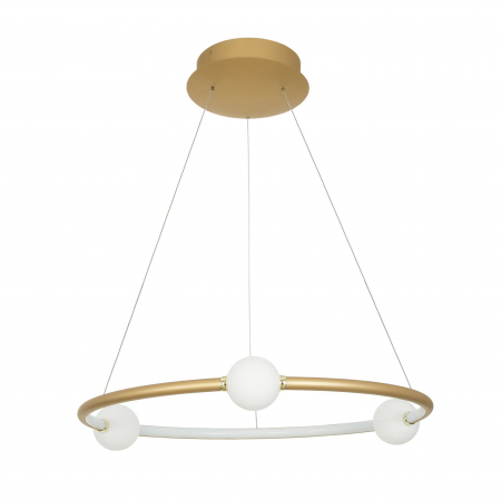 Lustra rotunda tip inel LED dimabila Charon 64 cm, detalii glob albe sticla, design modern, 9820601 - Novaluce [7]