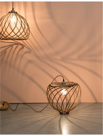 Lustra rotunda tip pendul Almira Ø 35 cm, abajur din lemn, inaltime reglabila, 9135061 - Novaluce [2]