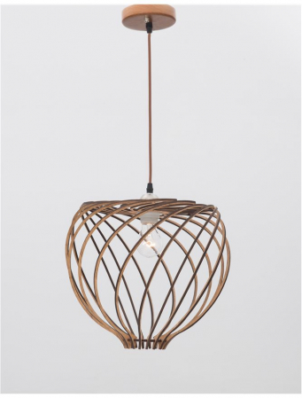 Lustra rotunda tip pendul Almira Ø 35 cm, abajur din lemn, inaltime reglabila, 9135061 - Novaluce [4]