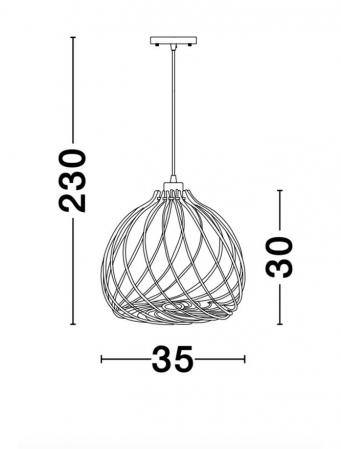 Lustra rotunda tip pendul Almira Ø 35 cm, abajur din lemn, inaltime reglabila, 9135061 - Novaluce [9]
